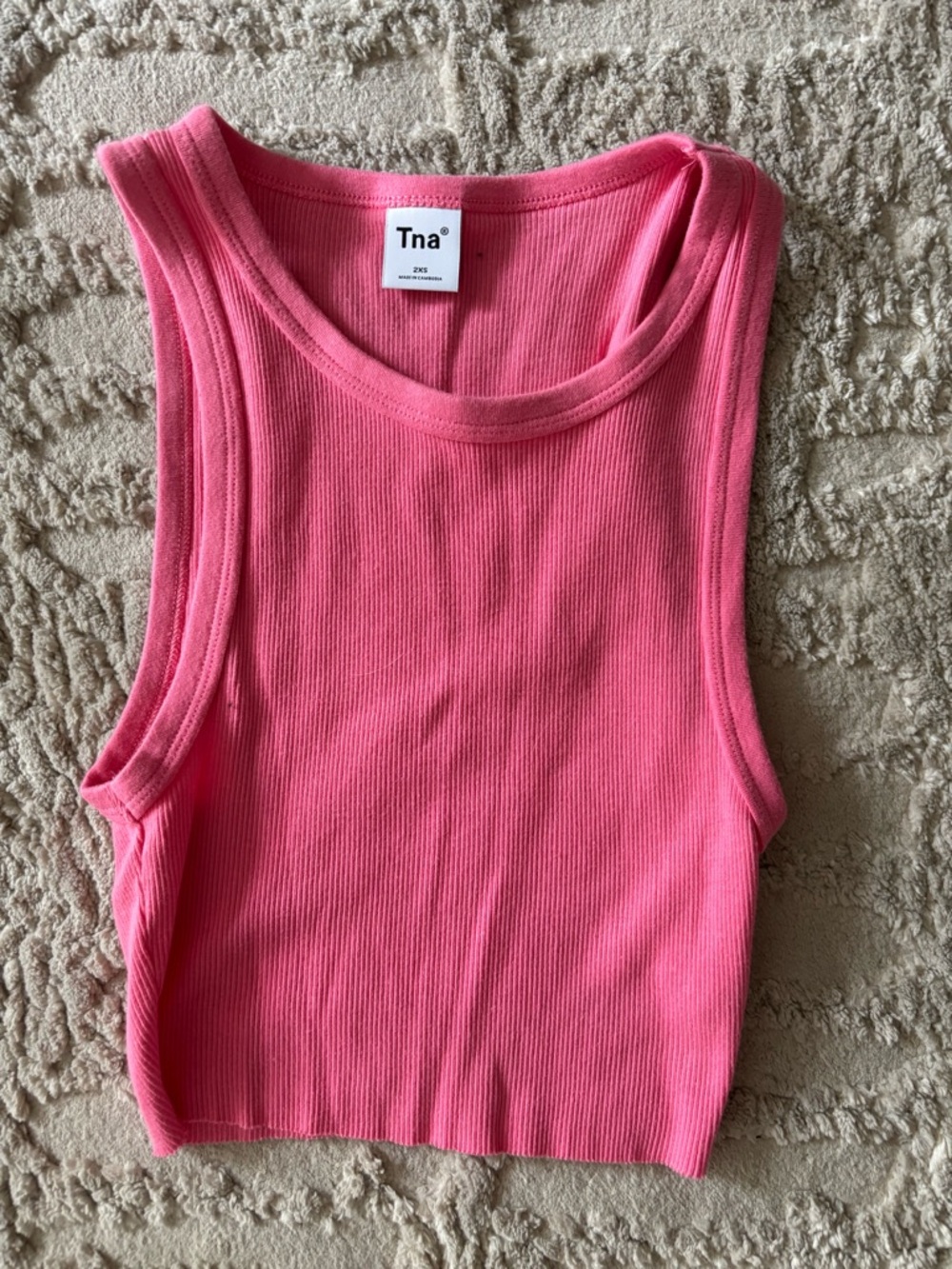 Aritzia Pink Ribbed Tank Top for Kids
